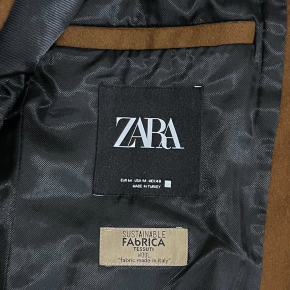 Zara Italian Wool blend Coat Size M Blogger Favorite - Picture 7 of 9